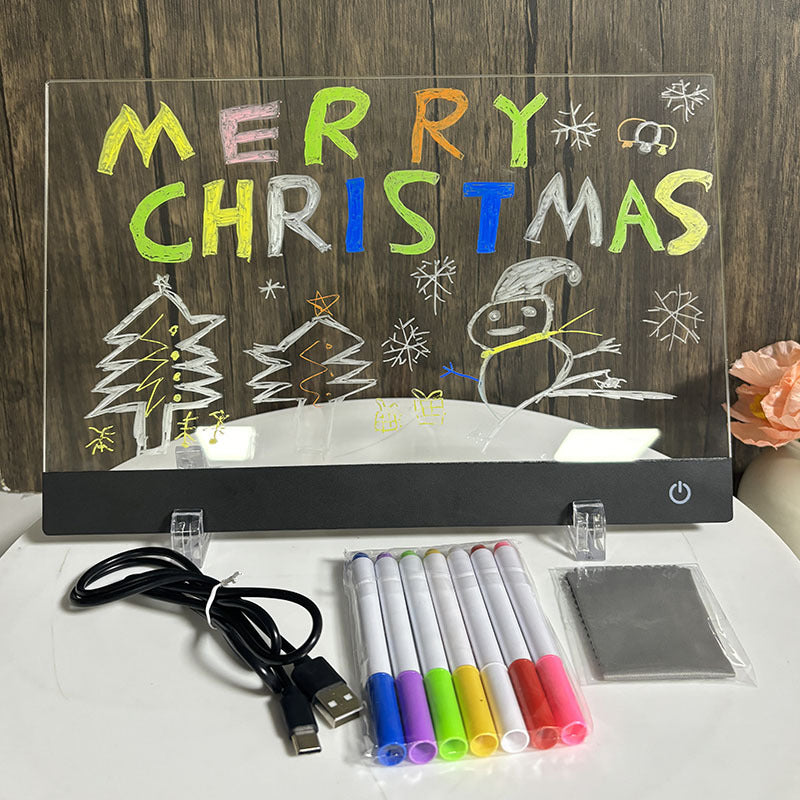 Luminous Acrylic Message Board Touch Switch led Night Light Erasable Scratch-Resistant Colorful Light Stand Lamp