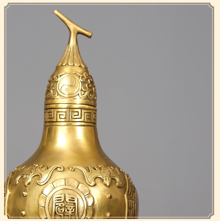 Brass Gourd Ornament Craft Living Room Office Decoration Company Housewarming Opening Gift Copperware