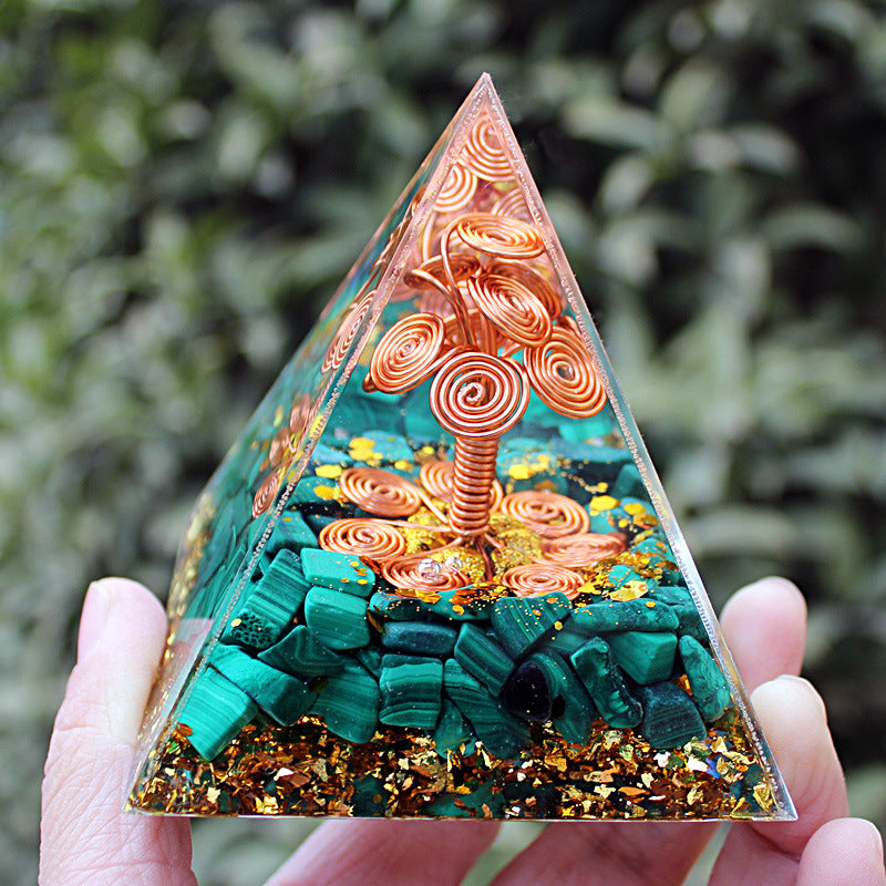 8Centimeter Crystal Gravel Pyramid New Acrylic Pyramid Home Desktop Ornament Decoration Gift