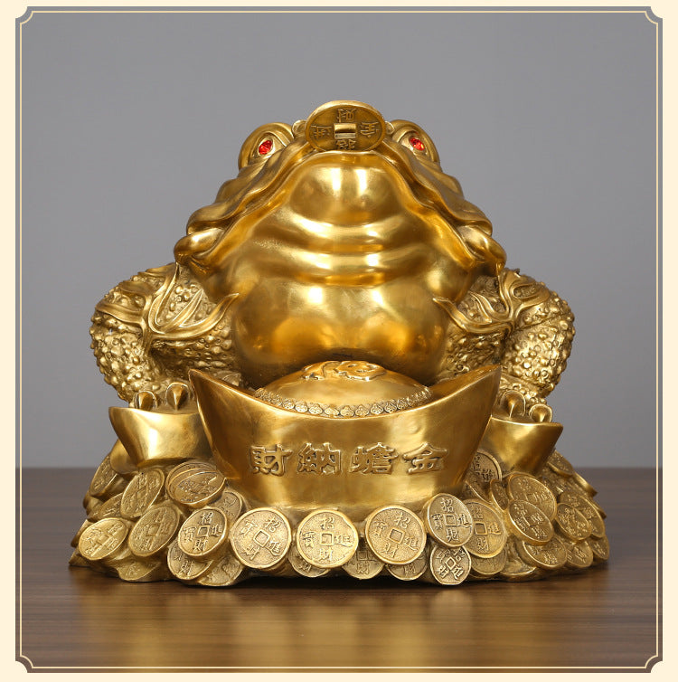 Brass Golden Toad Ornament Home Decor Craft Decoration Company Housewarming Opening Gift