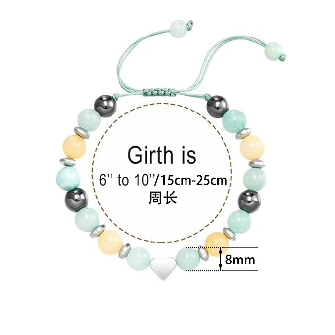 5-in-1 Energy Balance Bracelet - Amethyst, Obsidian, Lava Stone, Pink Zebra & Rhodochrosite Beaded Bracelet for Women