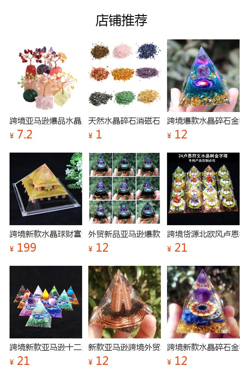 8Centimeter Crystal Gravel Pyramid New Acrylic Pyramid Home Desktop Ornament Decoration Gift