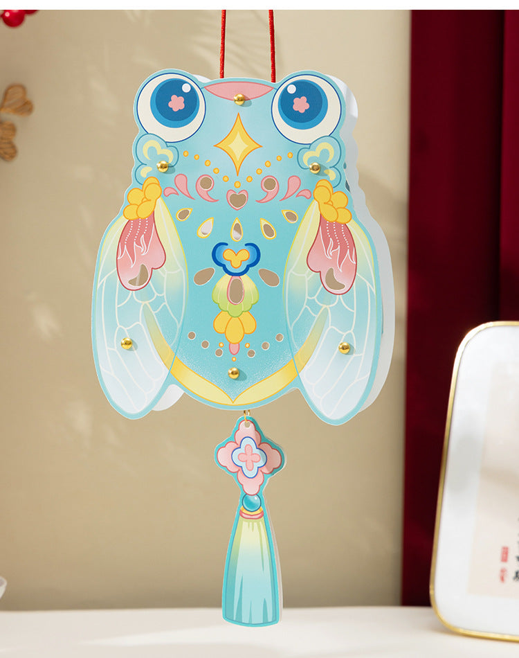 Chinese Style Dragon Dance Lantern Children's Handheld Glowing Lantern Kindergarten Handicraft diy Traditional Lantern Stall with Rotating Lantern