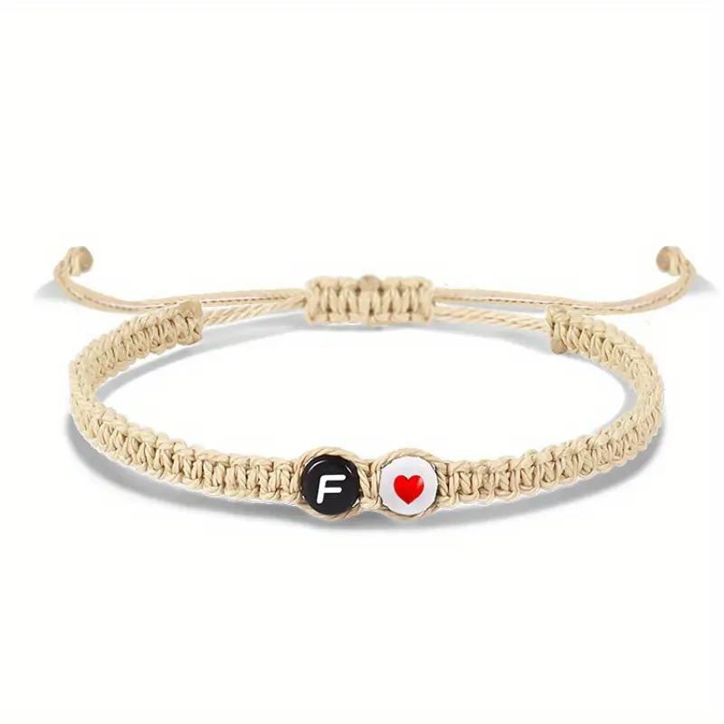 Personalized Initial Bracelet - Custom Letter Beaded Friendship Bracelet for Couples & BFFs