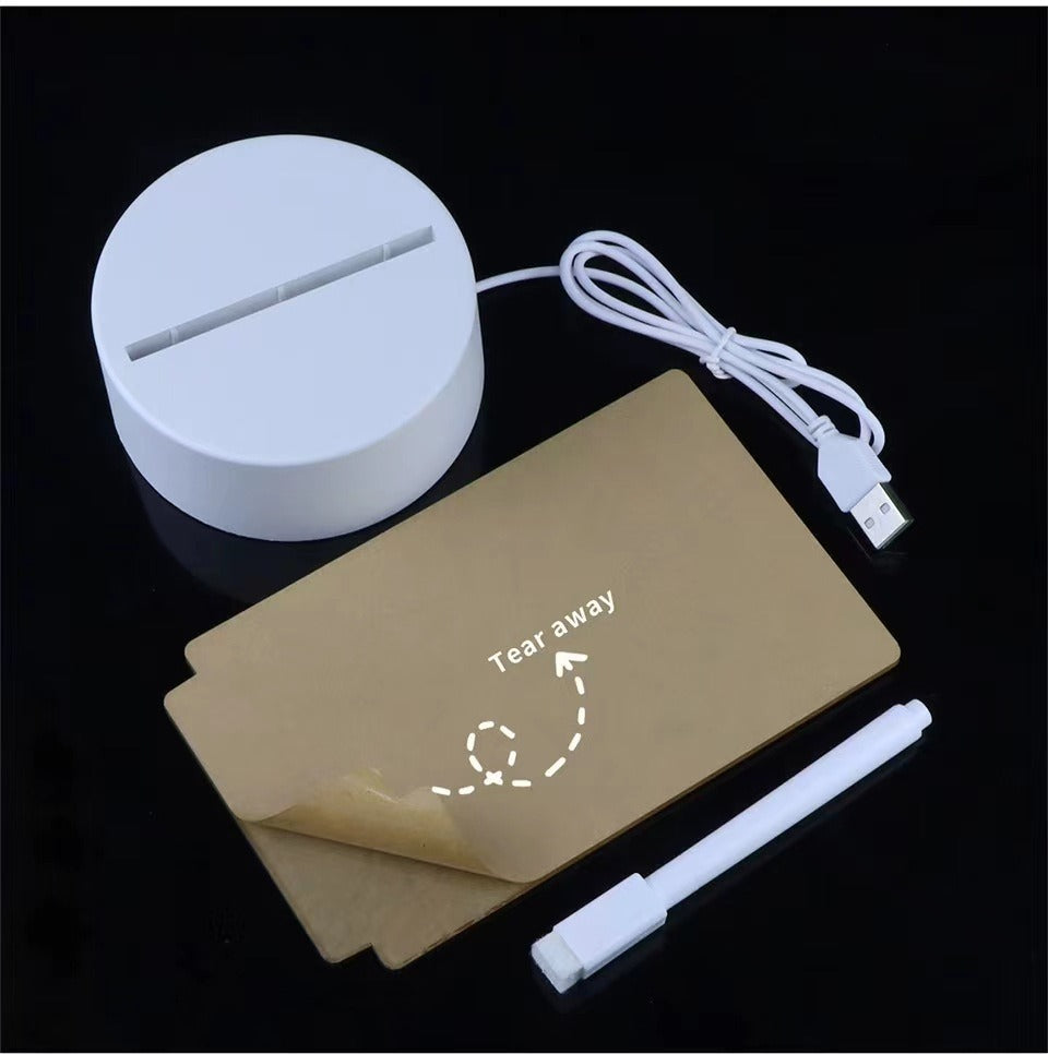 Hot-selling Internet Celebrity DIY Writing Tablet Night Light 3D Night light acrylic erasable luminous message board
