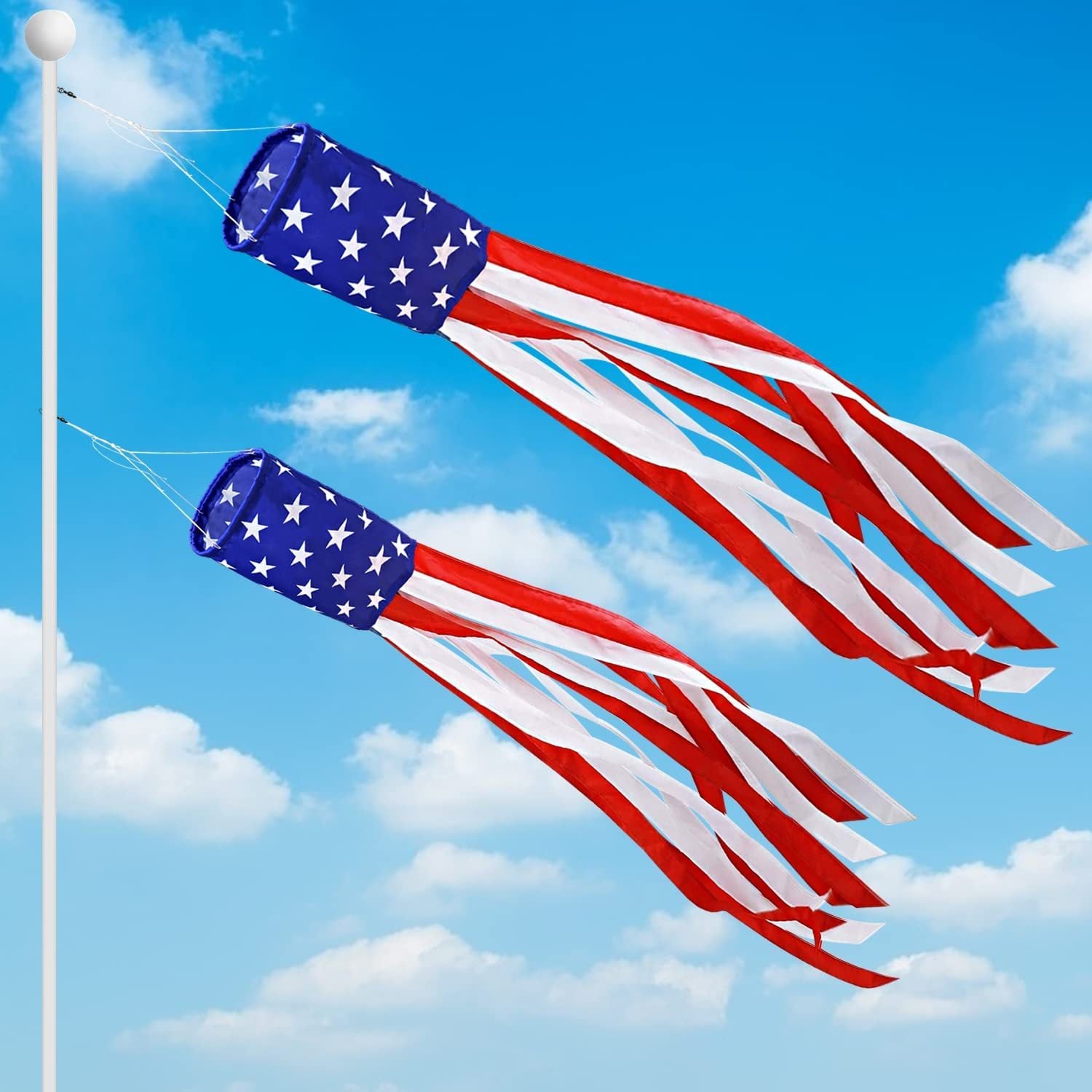 American Independence Day Themed Windsock Flag Outdoor Windsock Yard Scene Atmosphere Decoration Semi-Circular Flag