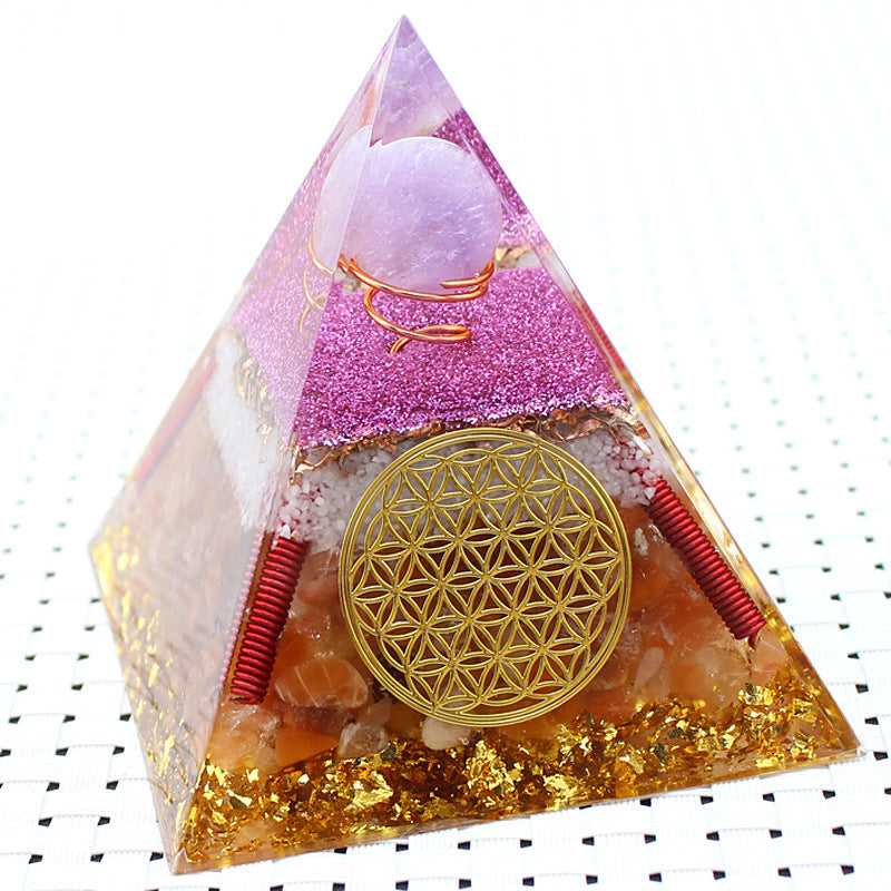 8Centimeter Crystal Gravel Pyramid New Acrylic Pyramid Home Desktop Ornament Decoration Gift