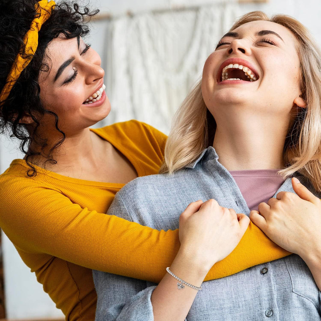 Bee, Elephant & Ladybug Charm Bracelet - Sterling Silver Plated Inspirational Gift for Women