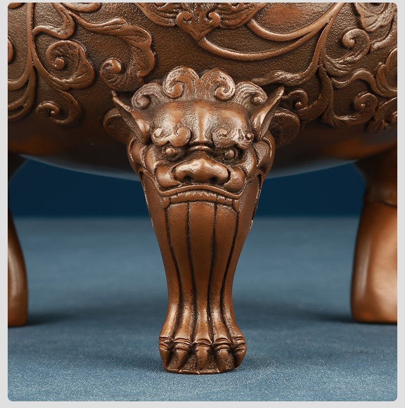Copper Ming Dynasty Lion Incense Burner for Home Office Antique Xuande Incense Burner Incense Aromatherapy Burner Indoor Household Incense Burner