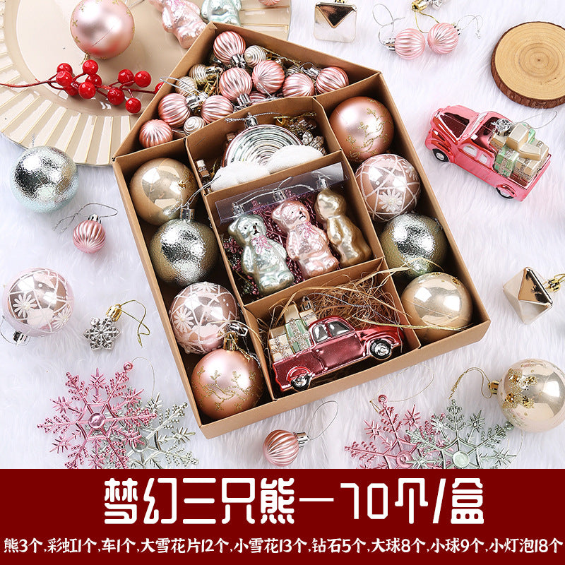 Christmas Ball Decoration Ball Christmas Tree Hanging Ball Pendant Color Ball Glossy Ball Hanging Ornament Cartoon Ball Christmas Sequin