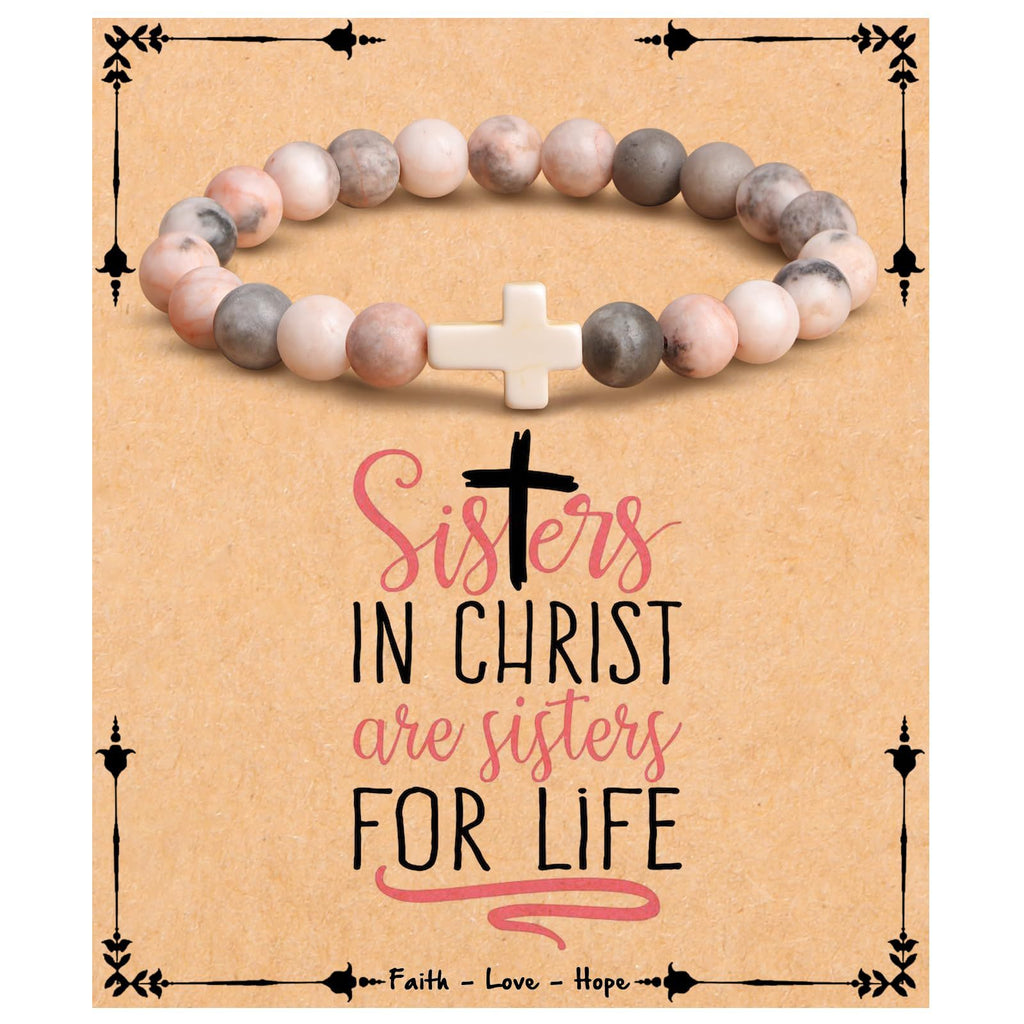 Emperor Stone Cross Bracelet - Faith Love Hope Inspirational Gift for Women & Men