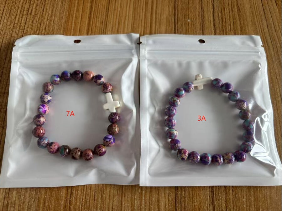 Emperor Stone Cross Bracelet - Faith Love Hope Inspirational Gift for Women & Men