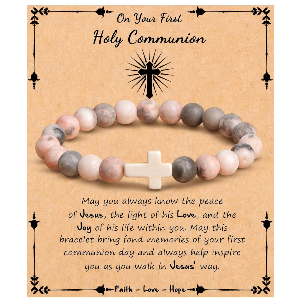 Emperor Stone Cross Bracelet - Faith Love Hope Inspirational Gift for Women & Men