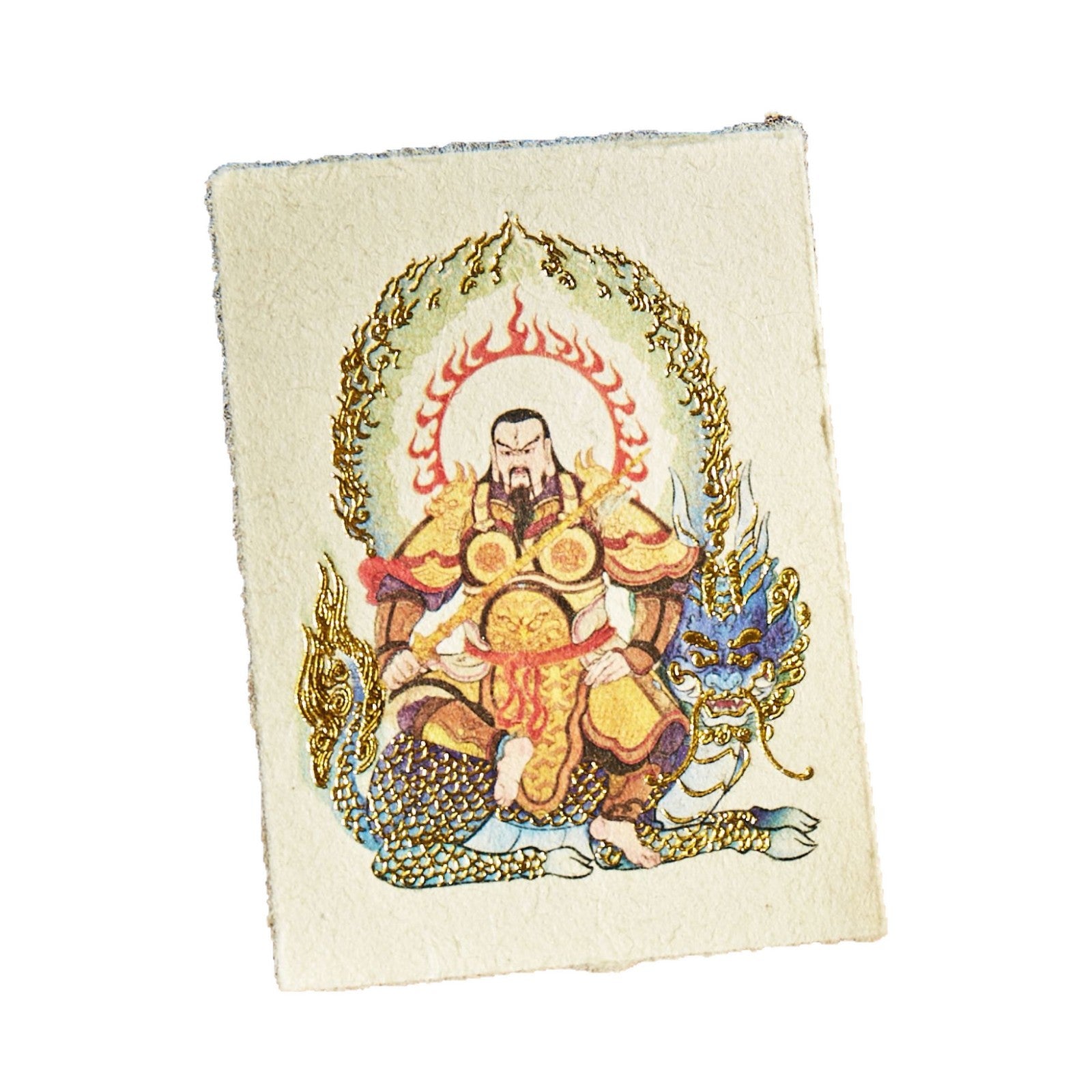 Taoist Temple Blessing Sticker - Gold Foil Guardian Deity Phone Skin, Elegant Spiritual Protection for Digital Life