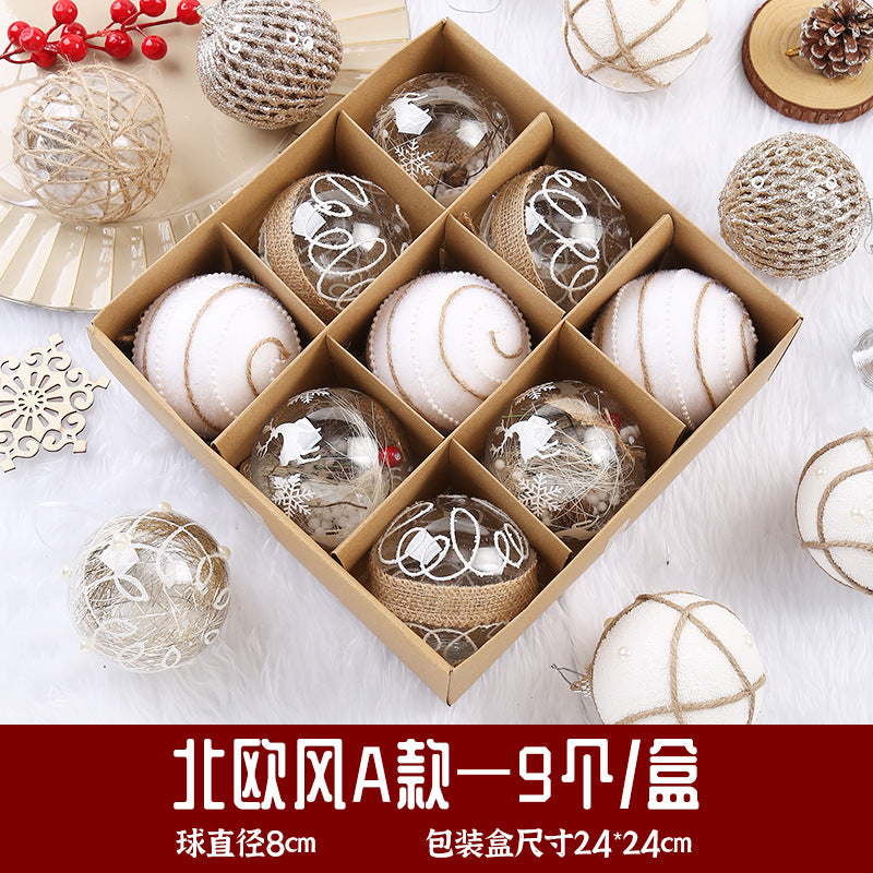 Christmas Ball Decoration Ball Christmas Tree Hanging Ball Pendant Color Ball Glossy Ball Hanging Ornament Cartoon Ball Christmas Sequin