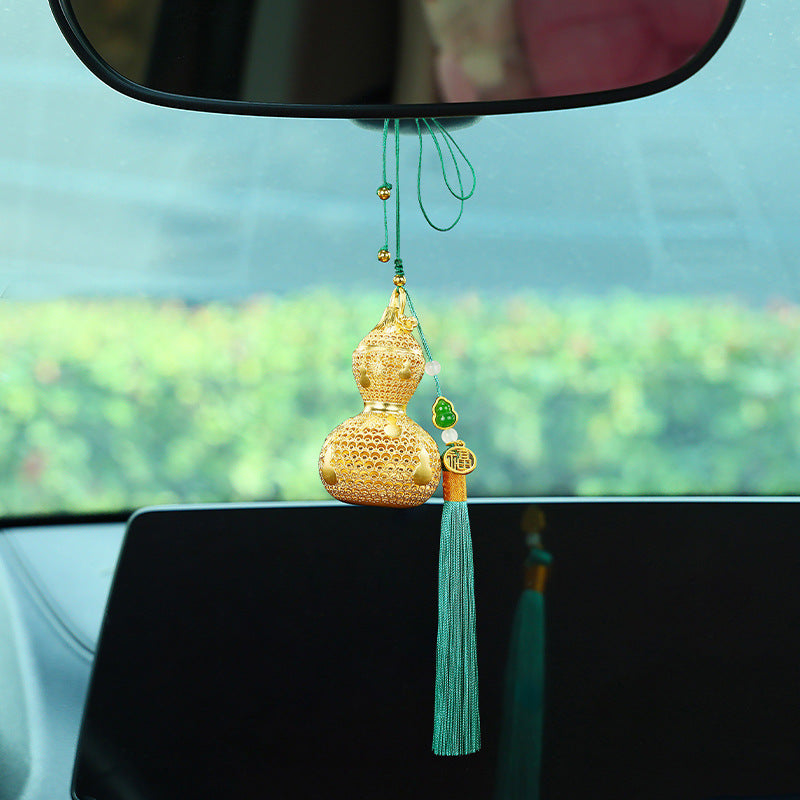 Brass Filigree Gourd Ornament Fulu Hanging Decoration Home Desktop Hollow Copper Gourd Craft Hanging Ornament Gift
