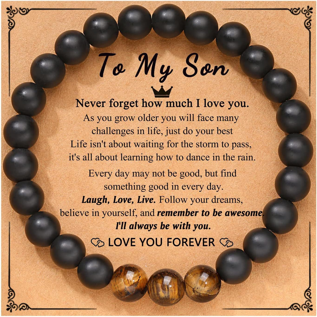 5-in-1 Energy Balance Bracelet - Amethyst, Obsidian, Lava Stone, Pink Zebra & Rhodochrosite Beaded Bracelet for Women