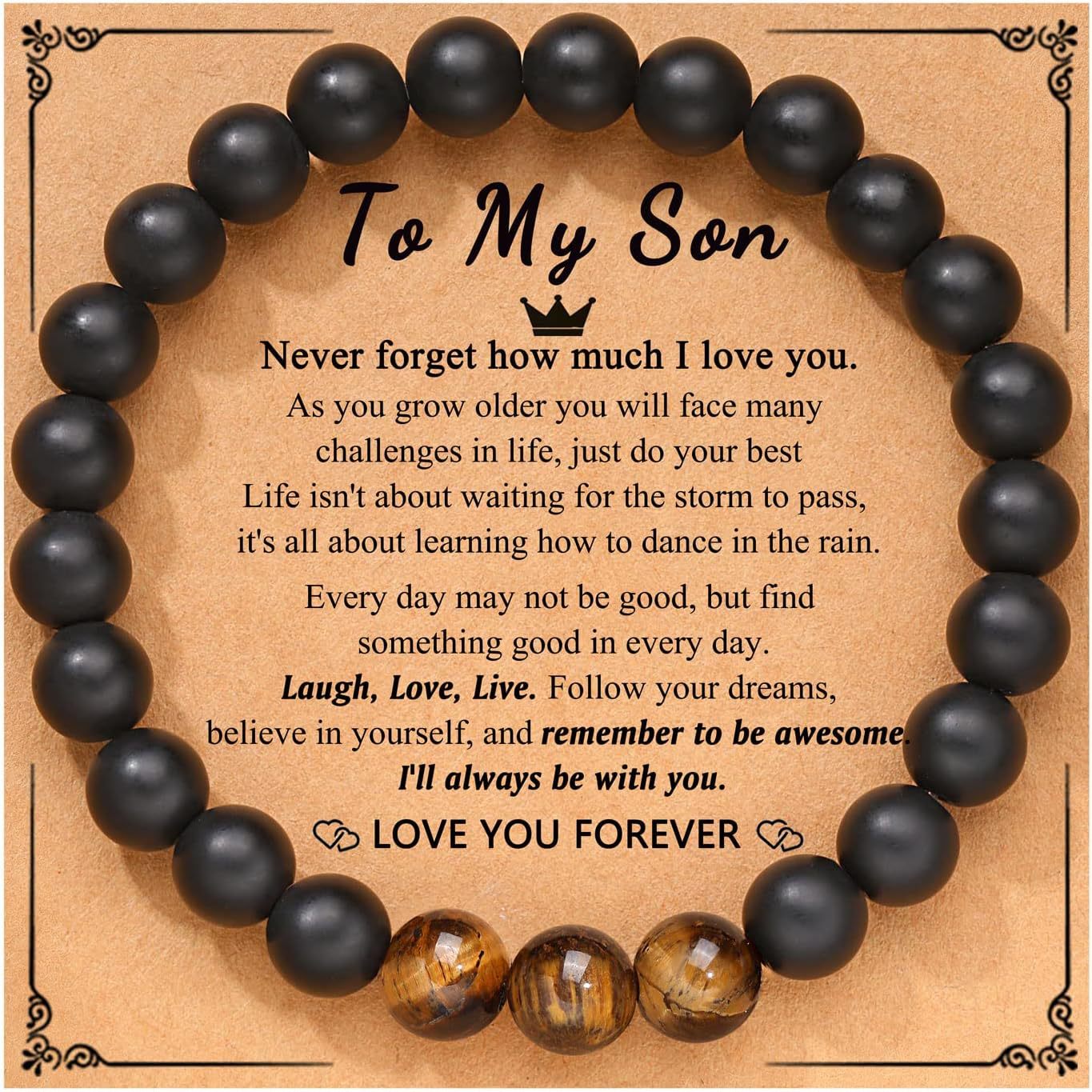 5-in-1 Energy Balance Bracelet - Amethyst, Obsidian, Lava Stone, Pink Zebra & Rhodochrosite Beaded Bracelet for Women