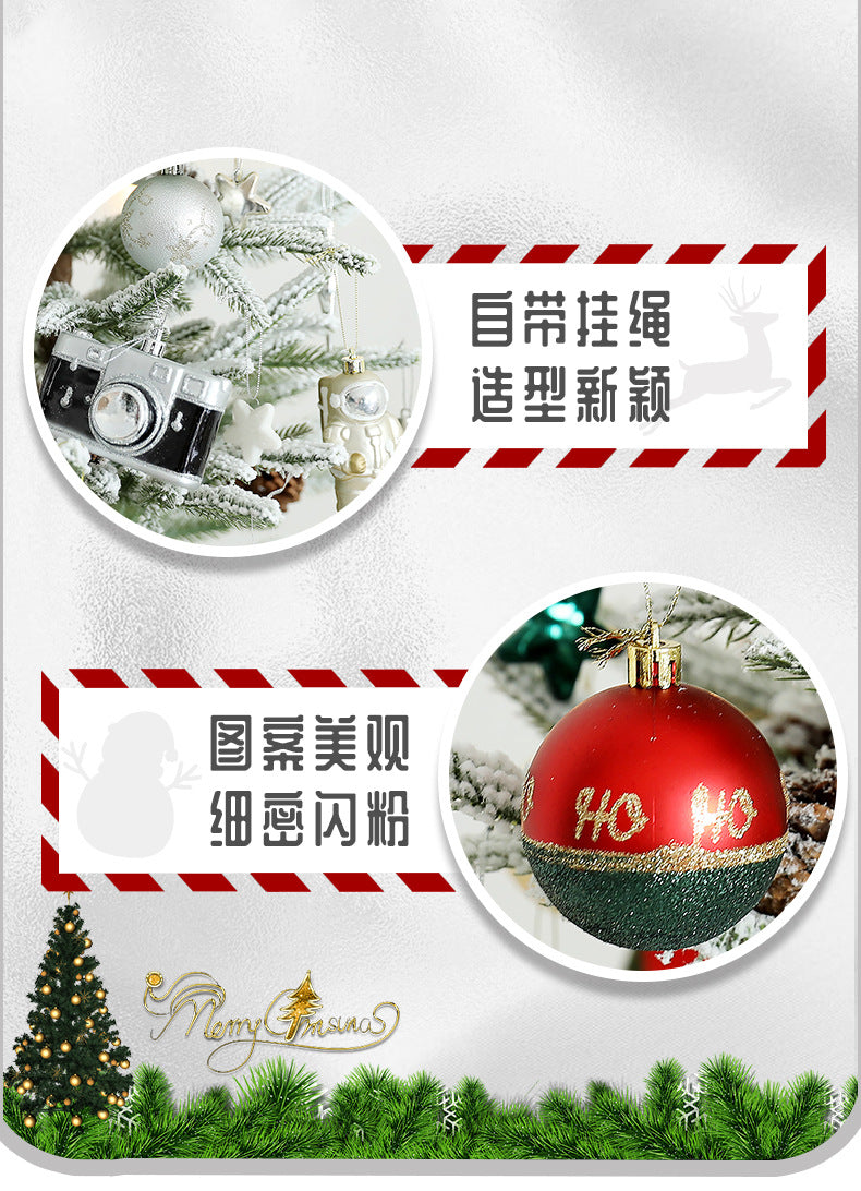 Christmas Ball Decoration Ball Christmas Tree Hanging Ball Pendant Color Ball Glossy Ball Hanging Ornament Cartoon Ball Christmas Sequin