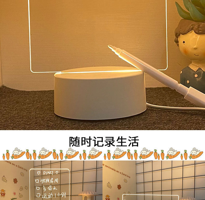 3d Night Light Handwriting Board Activity Glowing Acrylic Memo Creative Atmosphere Desk Lamp Customizable DIY Gift