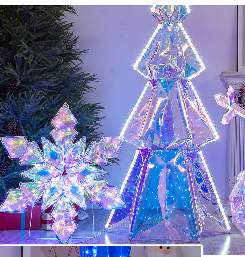 Amazon New Product Christmas Tree Decorations Glowing Gift Box Tree Store Window Display Christmas Reindeer Ornament