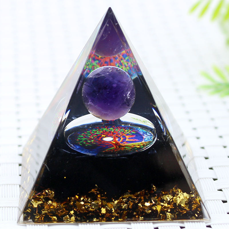 8Centimeter Crystal Gravel Pyramid New Acrylic Pyramid Home Desktop Ornament Decoration Gift
