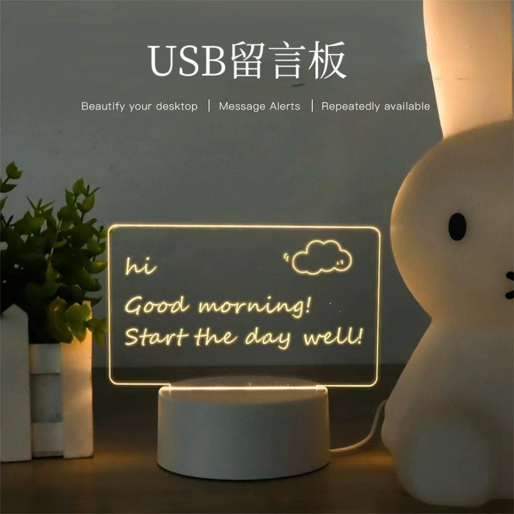 Hot-selling Internet Celebrity DIY Writing Tablet Night Light 3D Night light acrylic erasable luminous message board