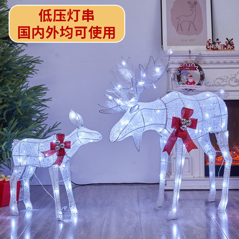 Amazon New Christmas Reindeer Glowing Iron Art Reindeer Ornament Christmas Tree Reindeer Decoration Ornament