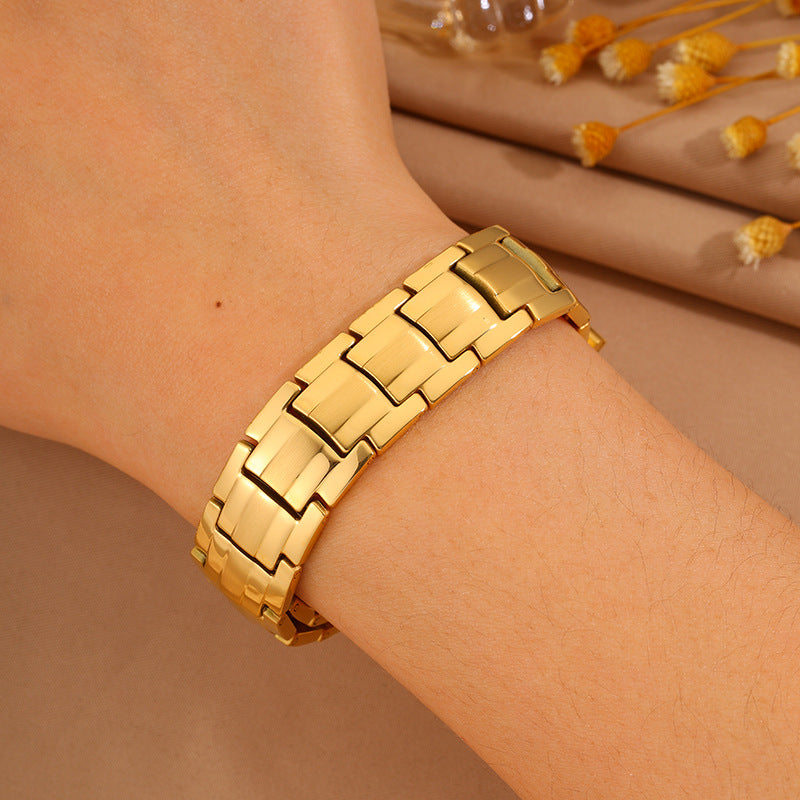 Magnetic Titanium Steel Health Bracelet for Men - Wellness Energy Adjustable Link Bracelet