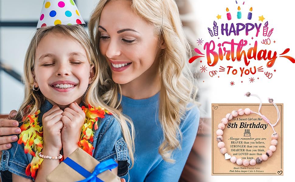 Courage Affirmation Bracelet - Pink Zebra Stone Elastic Bead Bracelet, Handmade Gift of Love & Strength