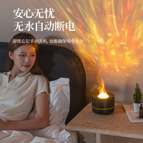 2025New Starry Sky Projection Aromatherapy Diffuser Gift Desktop USB Plug-in Large Mist Volume Colorful Ambient Light Humidifier