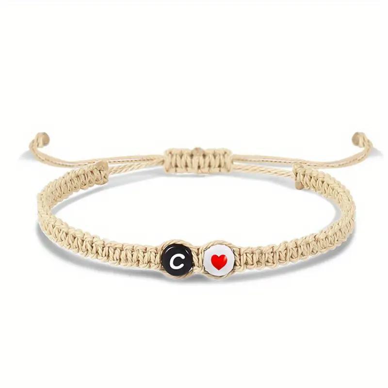 Personalized Initial Bracelet - Custom Letter Beaded Friendship Bracelet for Couples & BFFs