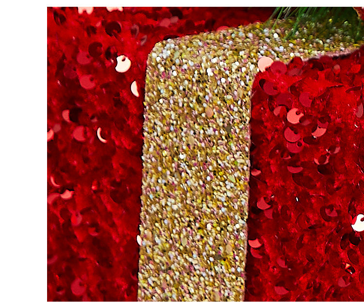 Christmas Decoration Iron Art Sequin Gift Box Glowing Under Christmas Tree Gift Box Three-Piece Set Window Display Decoration