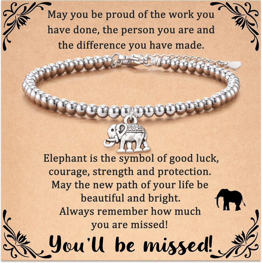 Bee, Elephant & Ladybug Charm Bracelet - Sterling Silver Plated Inspirational Gift for Women