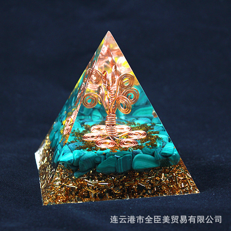 8Centimeter Crystal Gravel Pyramid New Acrylic Pyramid Home Desktop Ornament