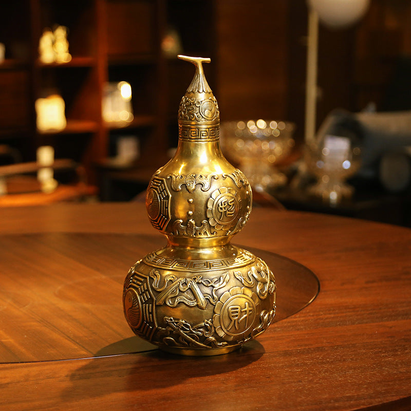 Brass Gourd Ornament Craft Living Room Office Decoration Company Housewarming Opening Gift Copperware