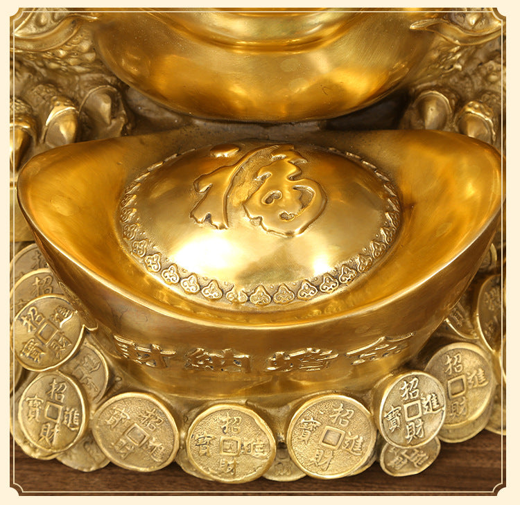 Brass Golden Toad Ornament Home Decor Craft Decoration Company Housewarming Opening Gift