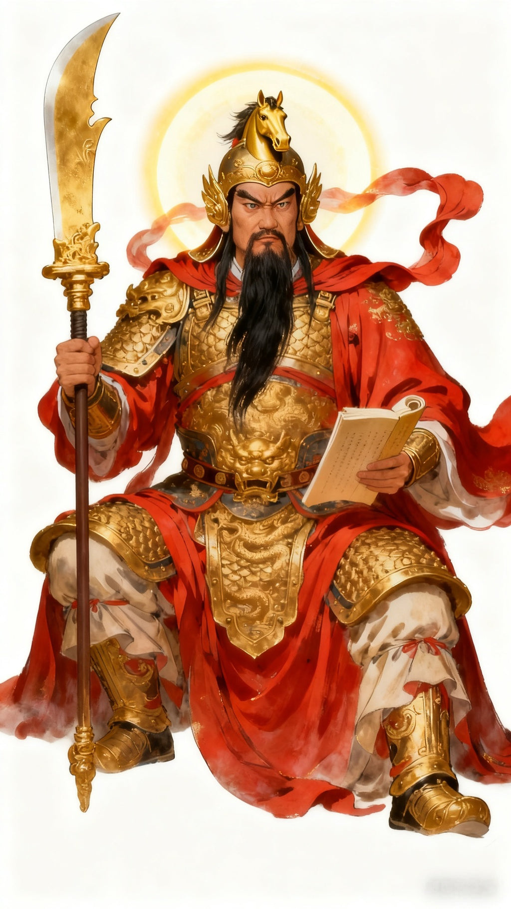 2026 Year of the Horse Blessing Card (Bingwu Tai Sui) - Wen Zhe General Handmade Protection Sticker for Phone/Cards, Classic Cultural Talisman