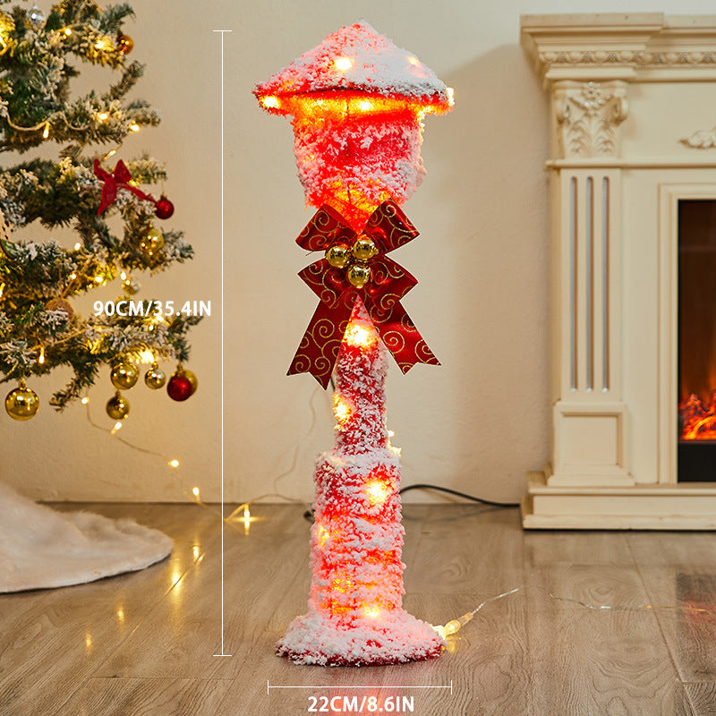 Christmas Decoration Polar Bear Iron Art Ornament Glowing Bear Street Light Ornament Mall Window Display Ornament