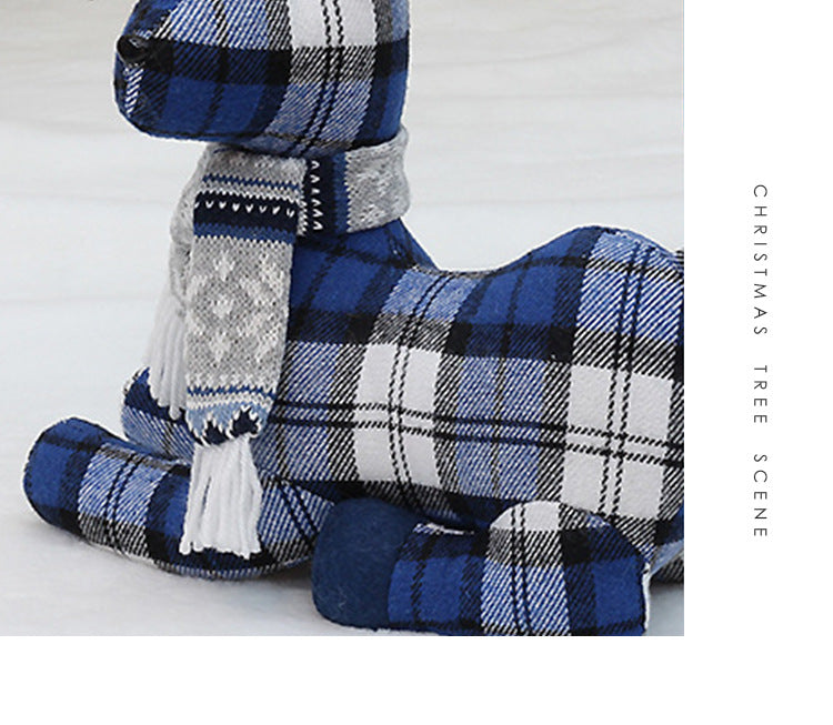 Christmas Decoration Standing Reindeer Figurine Desktop Ornament Window Display Christmas Fabric Deer Doll Decoration