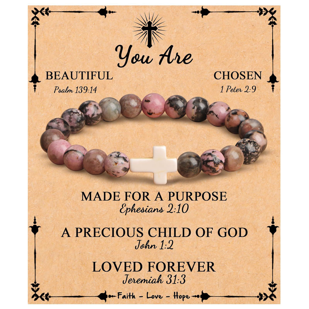 Emperor Stone Cross Bracelet - Faith Love Hope Inspirational Gift for Women & Men