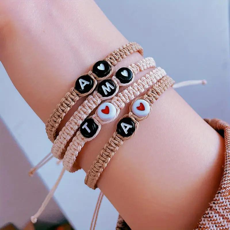 Personalized Initial Bracelet - Custom Letter Beaded Friendship Bracelet for Couples & BFFs