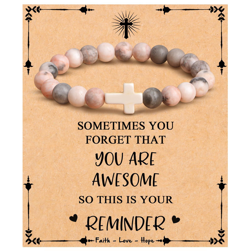 Emperor Stone Cross Bracelet - Faith Love Hope Inspirational Gift for Women & Men