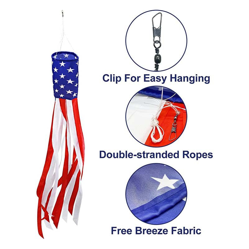 American Independence Day Themed Windsock Flag Outdoor Windsock Yard Scene Atmosphere Decoration Semi-Circular Flag