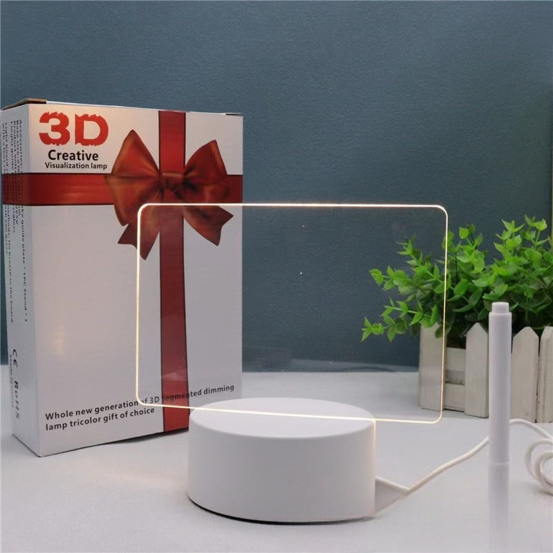 Hot-selling Internet Celebrity DIY Writing Tablet Night Light 3D Night light acrylic erasable luminous message board