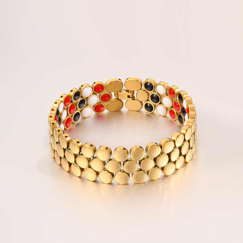 Magnetic Titanium Steel Health Bracelet for Men - Wellness Energy Adjustable Link Bracelet