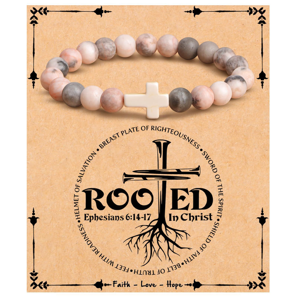 Emperor Stone Cross Bracelet - Faith Love Hope Inspirational Gift for Women & Men