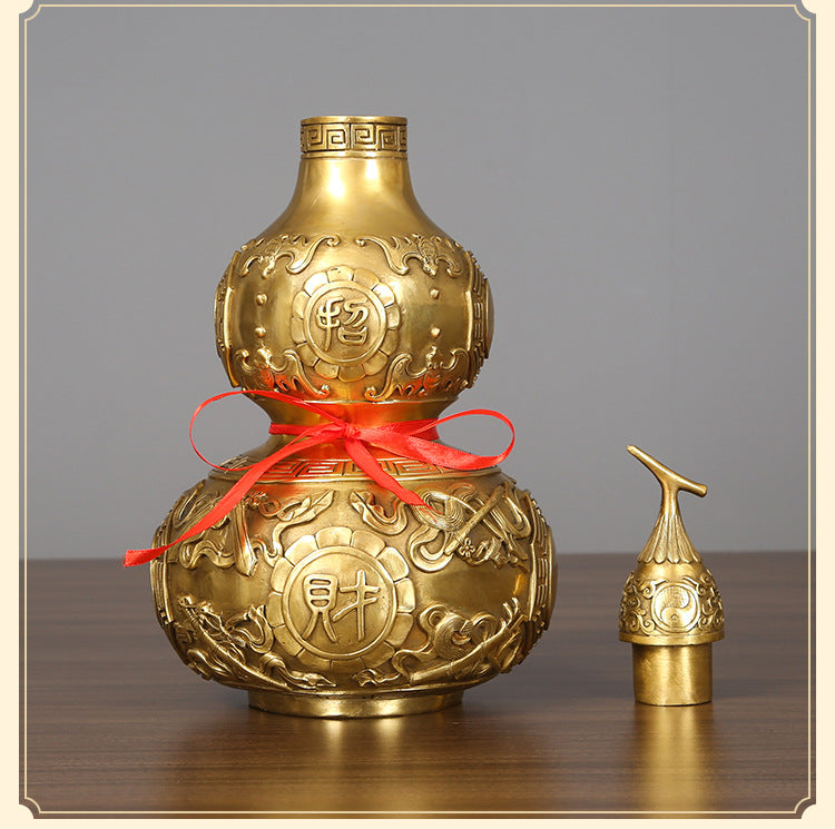 Brass Gourd Ornament Craft Living Room Office Decoration Company Housewarming Opening Gift Copperware