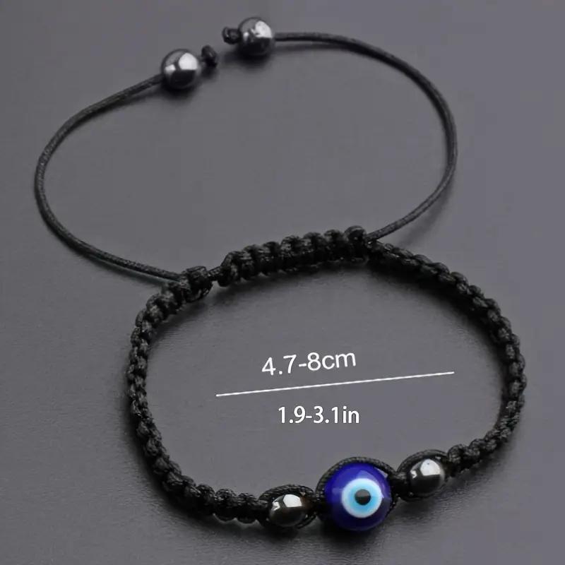 Nazar Evil Eye Protection Bracelet - Blue Eye Black Cord Adjustable Bracelet for Men & Women