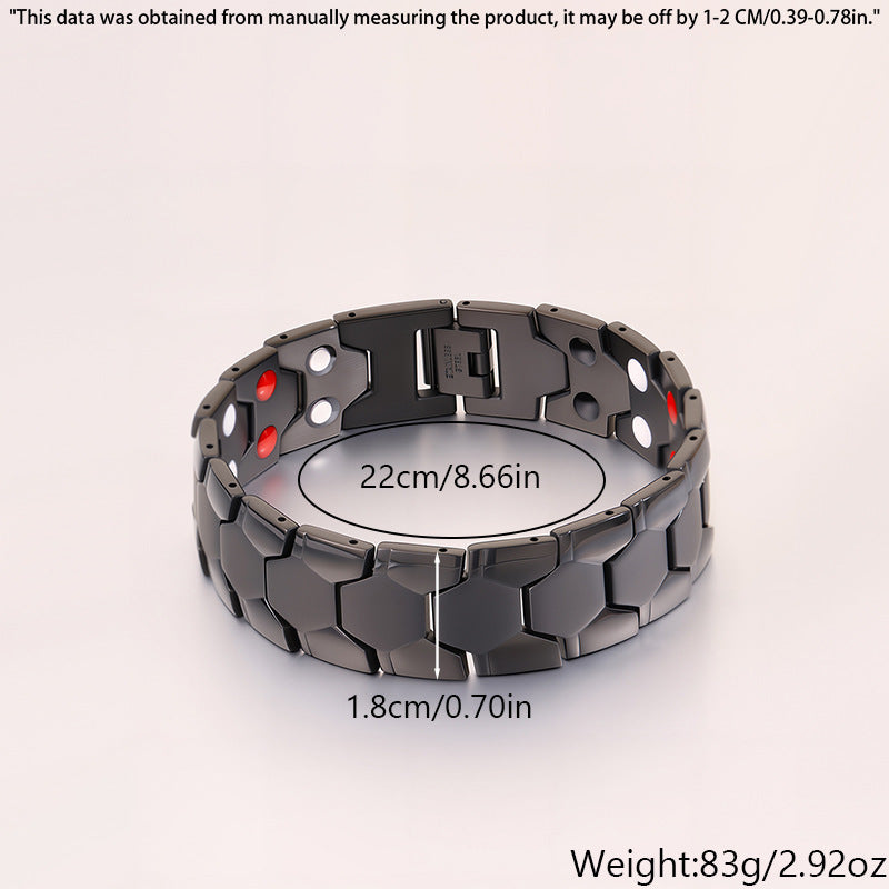 Magnetic Titanium Steel Health Bracelet for Men - Wellness Energy Adjustable Link Bracelet
